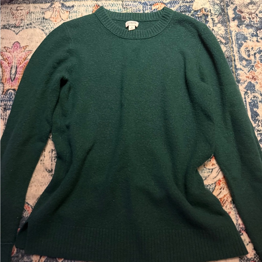 J. Crew Forest Green Crew Neck Sweater